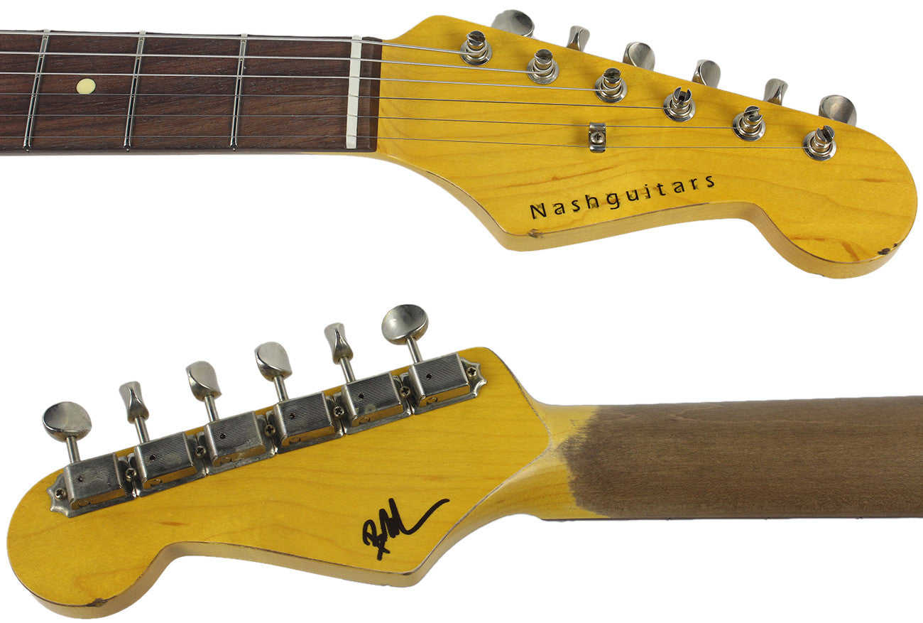 Nash S-63 Guitar, 3-Tone Sunburst, Medium Aging - Vintage Strat Model with Lollar Pickups