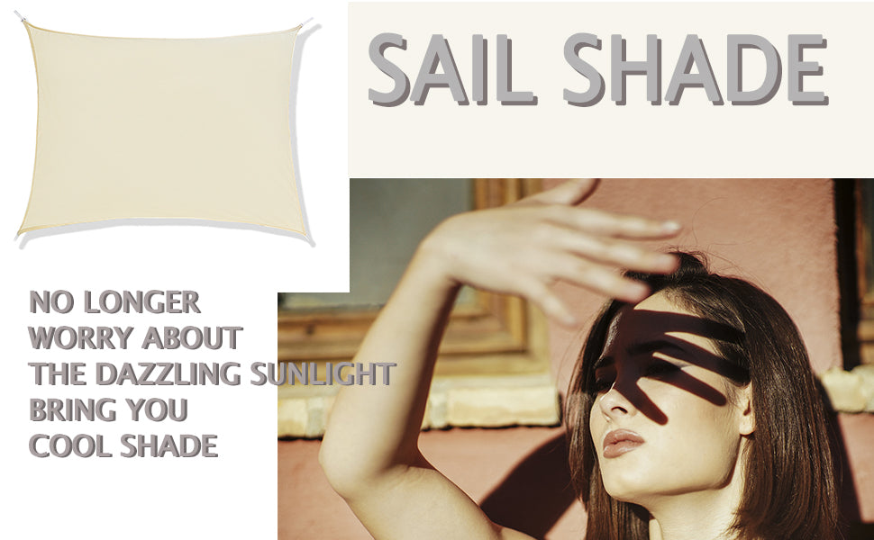 OBABA Waterproof Rectangle Shade Sail for Outdoor UV Protection