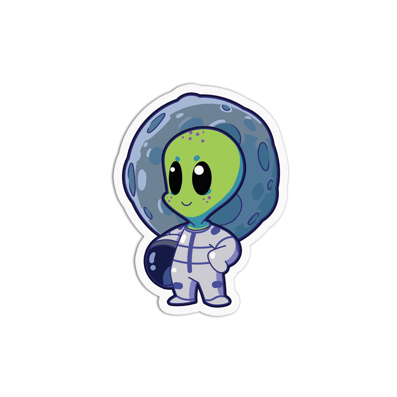 Cute Alien Space One Sticker - Raised Spot UV, Waterproof & Dishwasher Safe