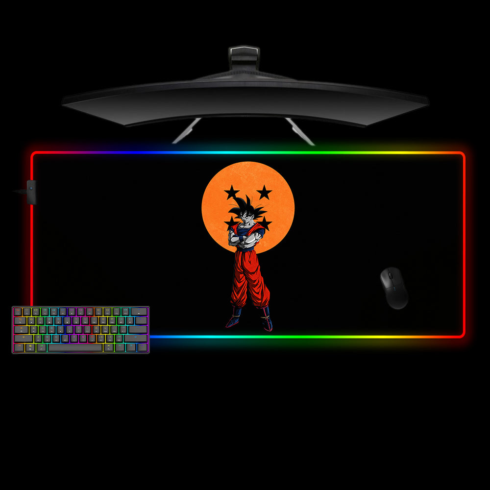 Son Goku 4 Star Dragon Ball RGB Gaming Mouse Pad with LED Strip