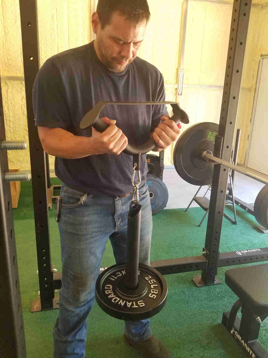 Granite Fitness TheMachine V Grip Handle & Loading Pin Curl Combo with 2 Carabiners