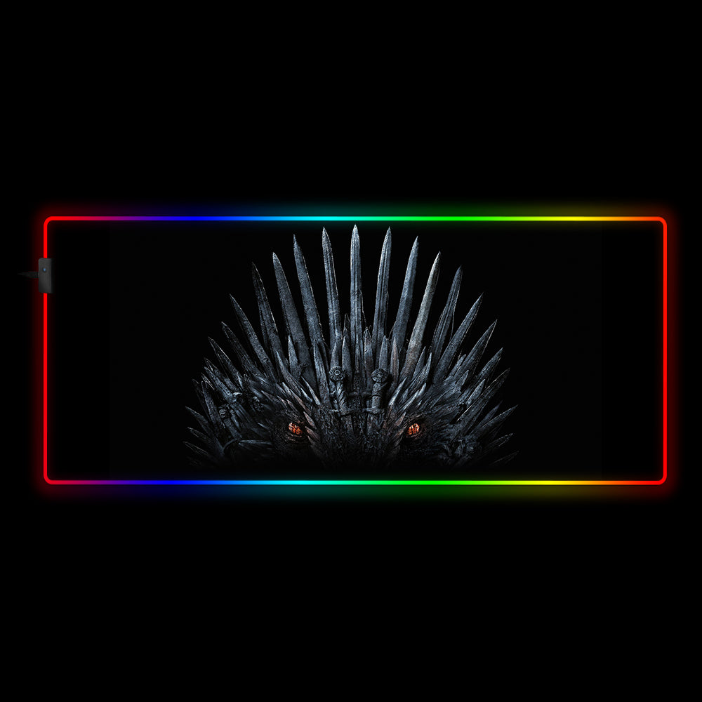 Dragon Throne Design RGB Gaming Mouse Pad - M-XXL Size, USB Powered with LED Light Modes