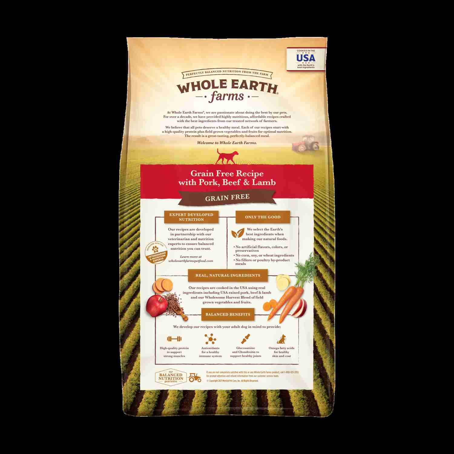 Whole Earth Farms Grain Free Recipe with Pork, Beef & Lamb Dry Dog Food, 25-lb Bag
