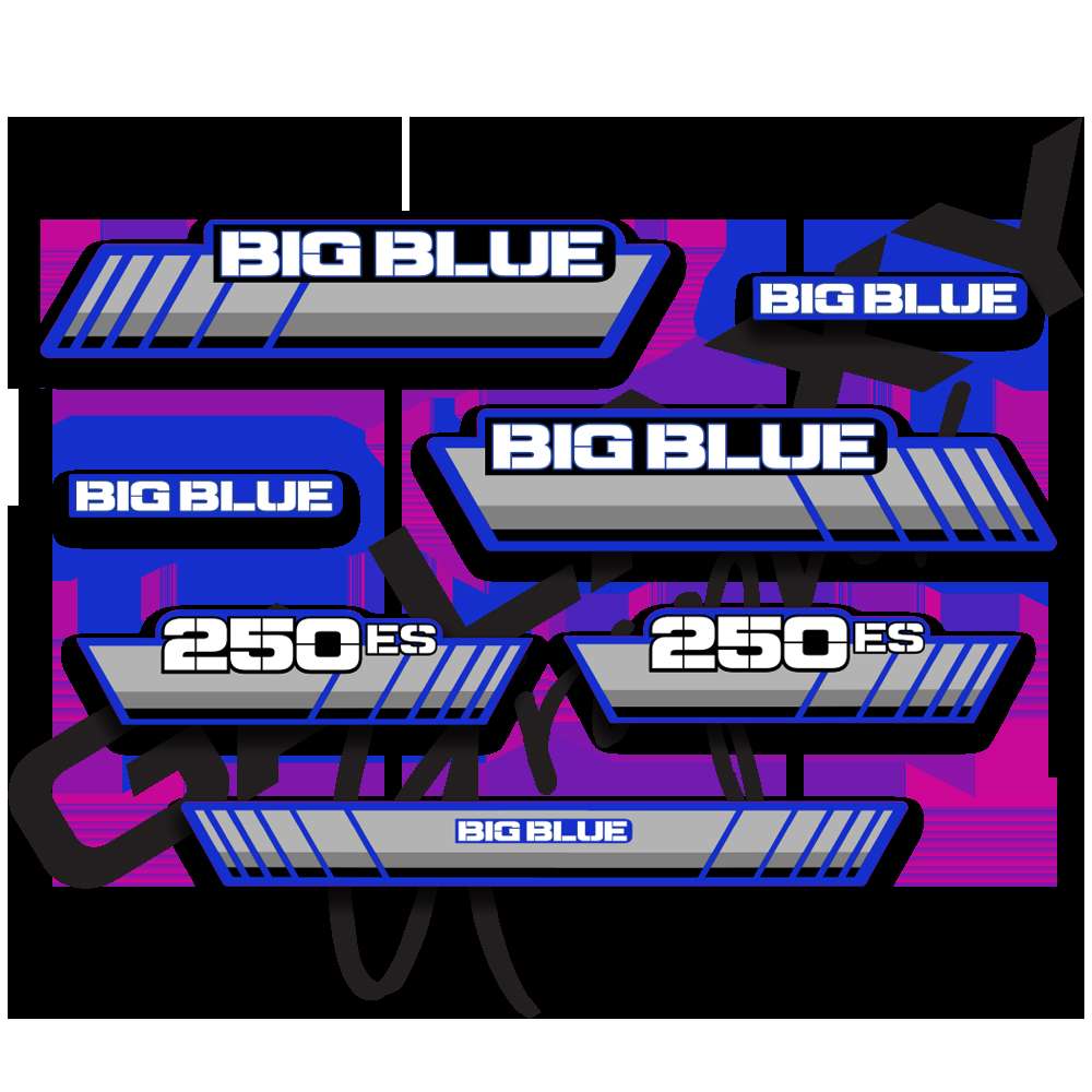 1986 BIG BLUE 250ES ATC Big Red Decal Graphics Kit White