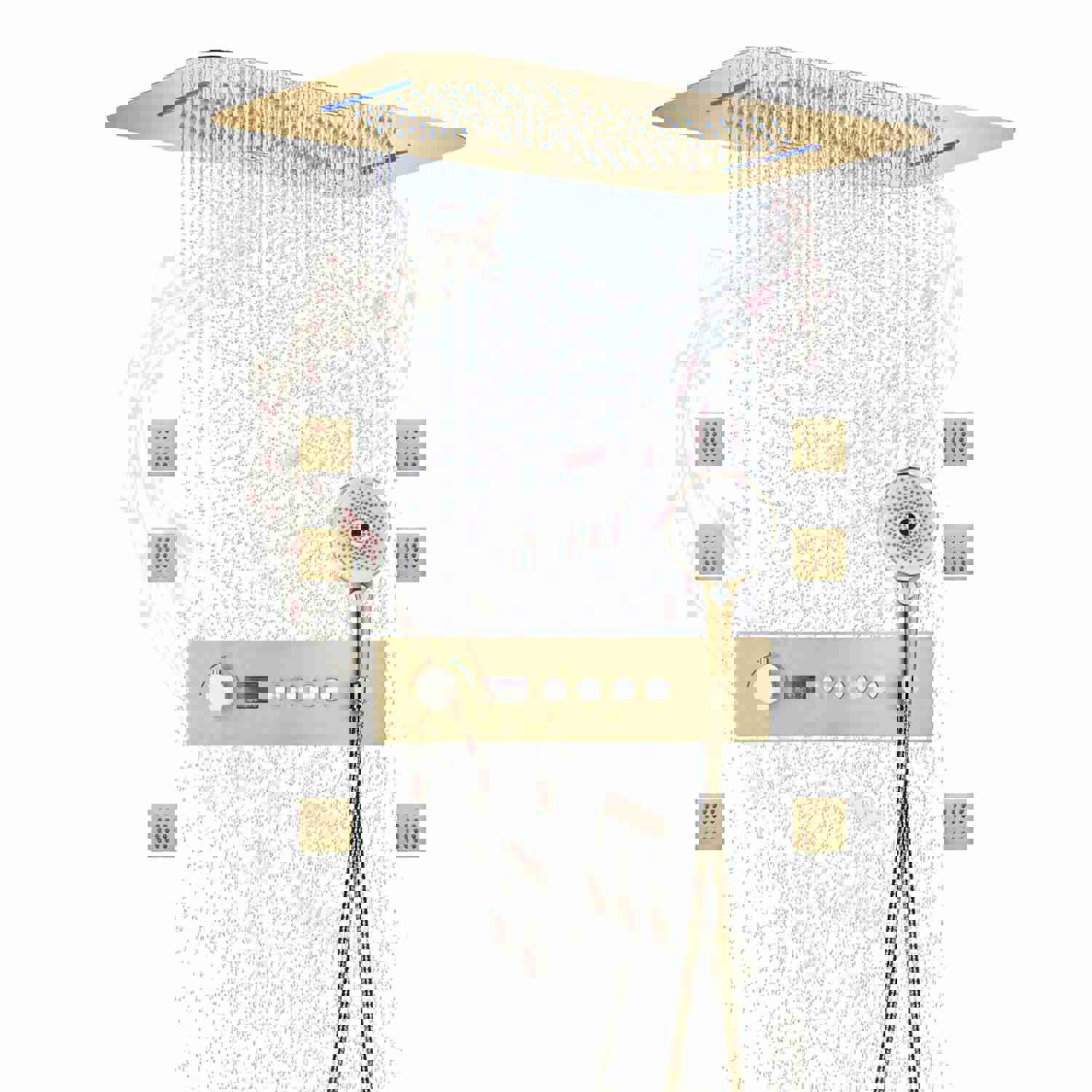 DOVI 23-Inch Luxury Complete LED Music Shower Set with Rainfall and Waterfall