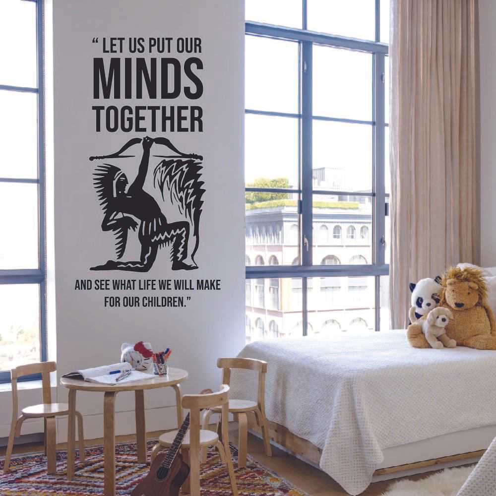 Indian Native American Wall Decal Sticker - Customizable Tribal Quote Art