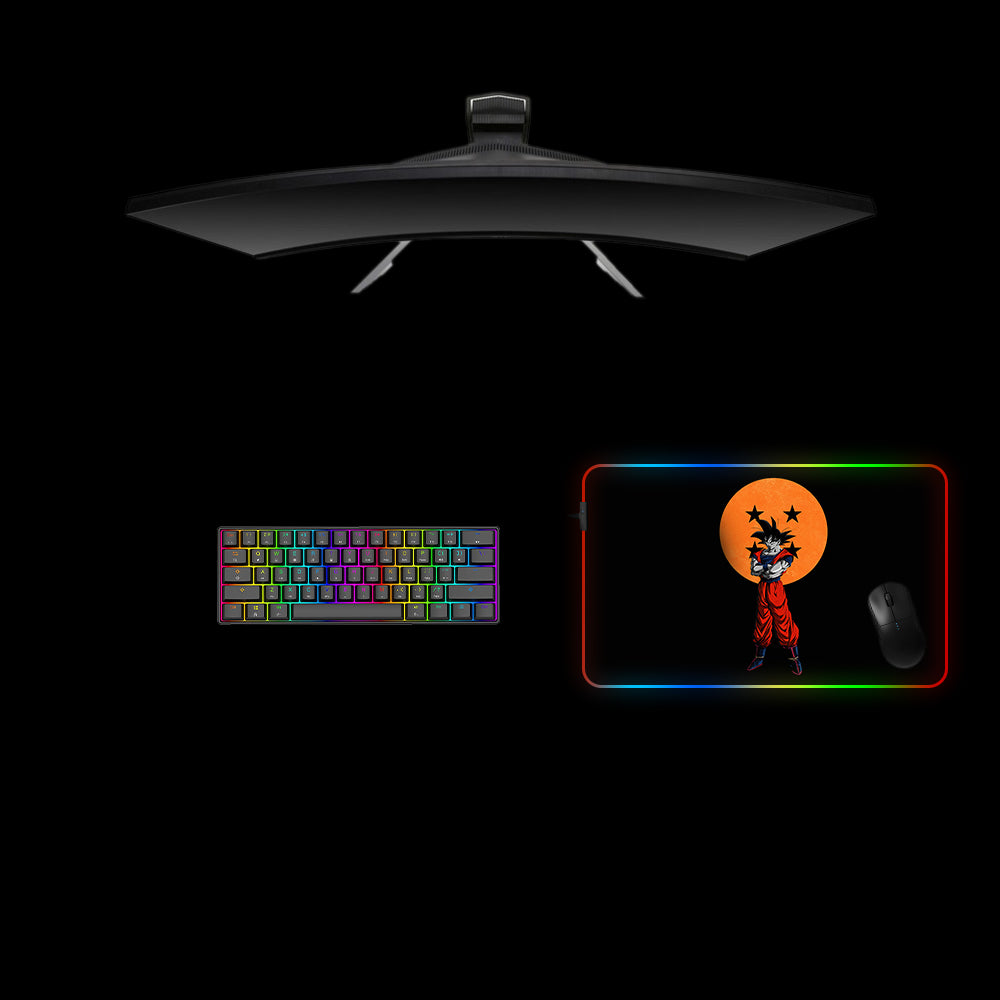 Son Goku 4 Star Dragon Ball RGB Gaming Mouse Pad with LED Strip