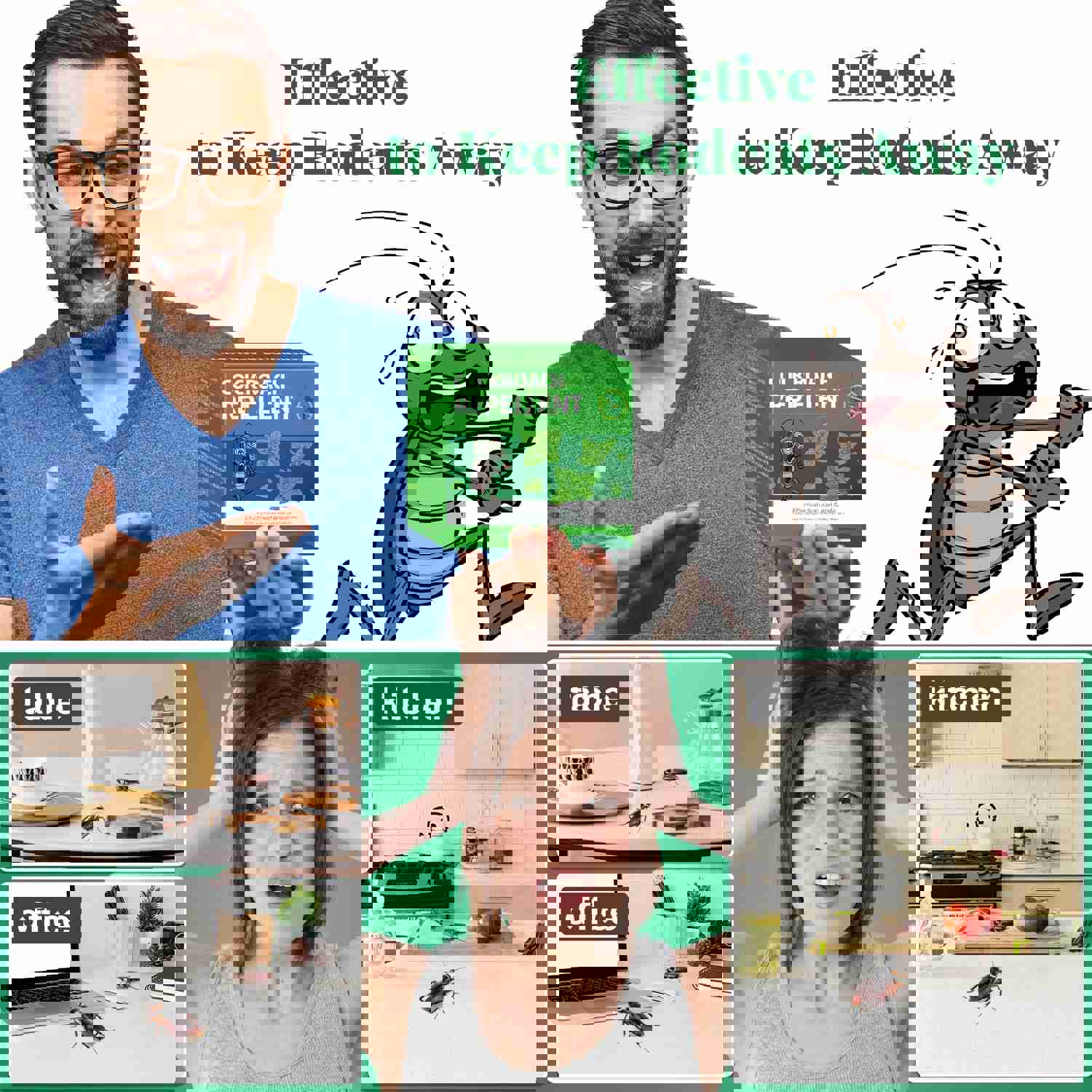 12 Pcs Natural Peppermint Oil Cockroach Repellent for Indoor & Outdoor Use