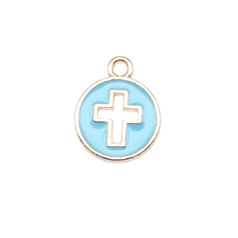 10pcs 15x12mm 4 Colors Enamel Cross Charms Pendant for DIY Jewelry Making