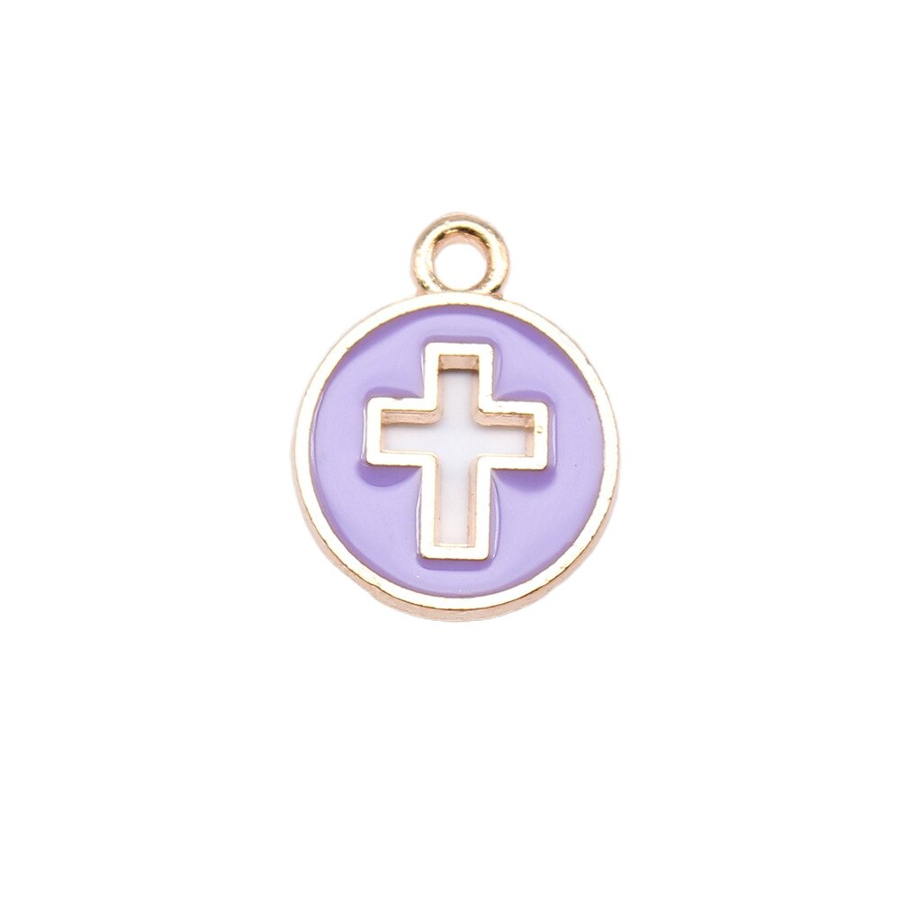 10pcs 15x12mm 4 Colors Enamel Cross Charms Pendant for DIY Jewelry Making