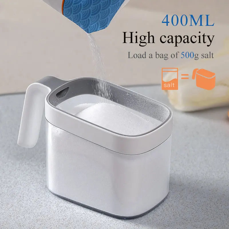 SRline Wall Mount Spice Rack Organizer Set with Sugar Bowl, Salt Shaker, and Seasoning Containers