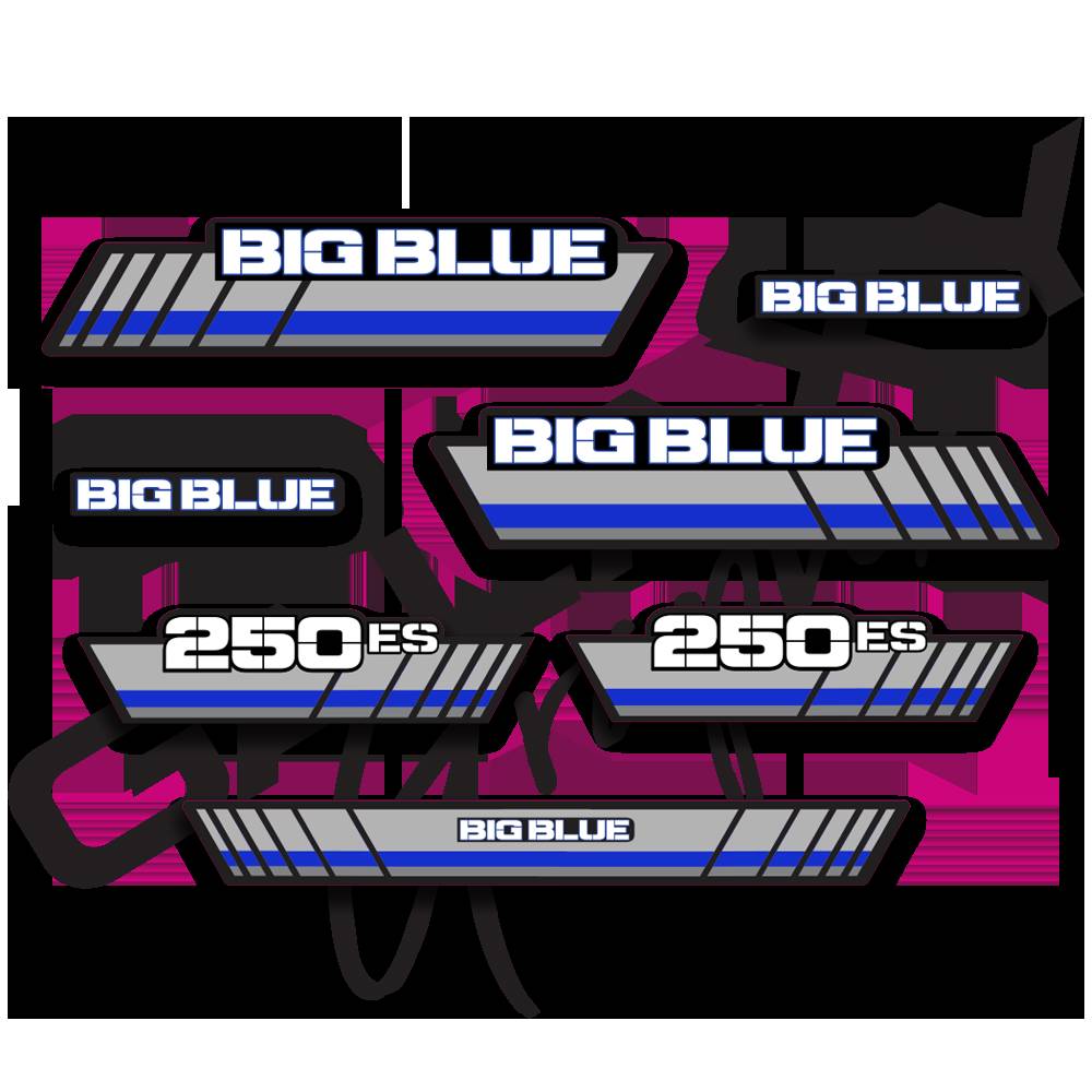 1986 BIG BLUE 250ES ATC Big Red Decal Graphics Kit White