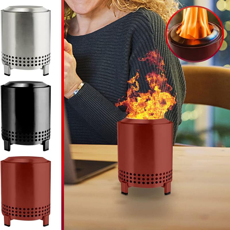 Portable Tabletop Fire Pit for Outdoor Wood Pellet Burning with Stand