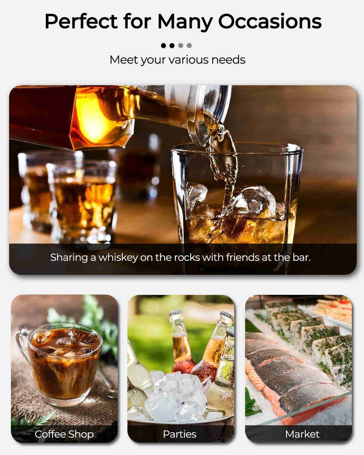 Costzon Commercial Ice Maker, Built-In Stainless Steel, 110LBS/24H, 33LBS Storage (Silver)