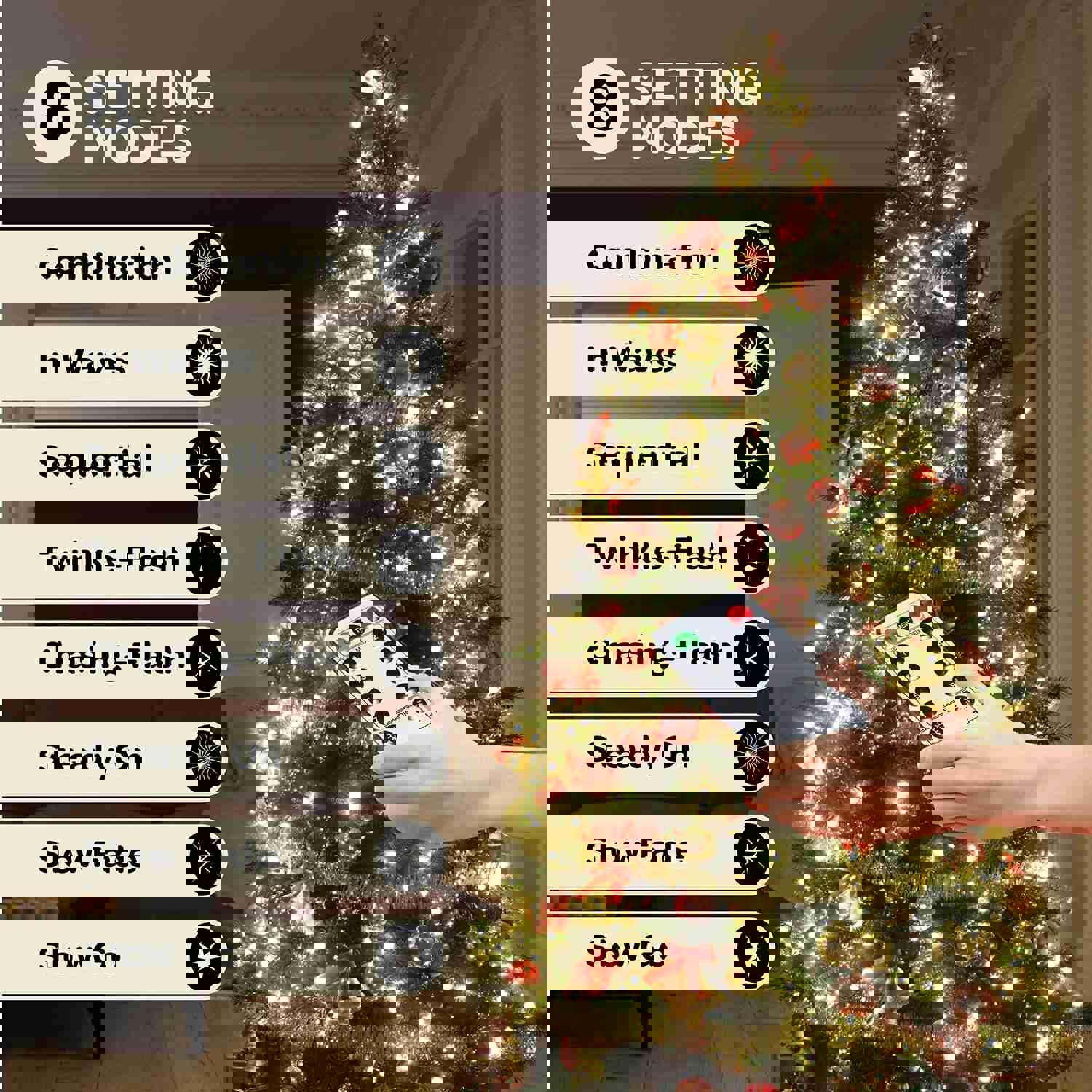 1000 LED Christmas Lights [Warm White] 400ft Super Long String Lights - Remote with 8 Modes/Timer/Dimmable - UL Approved for Indoor/Outdoor Use