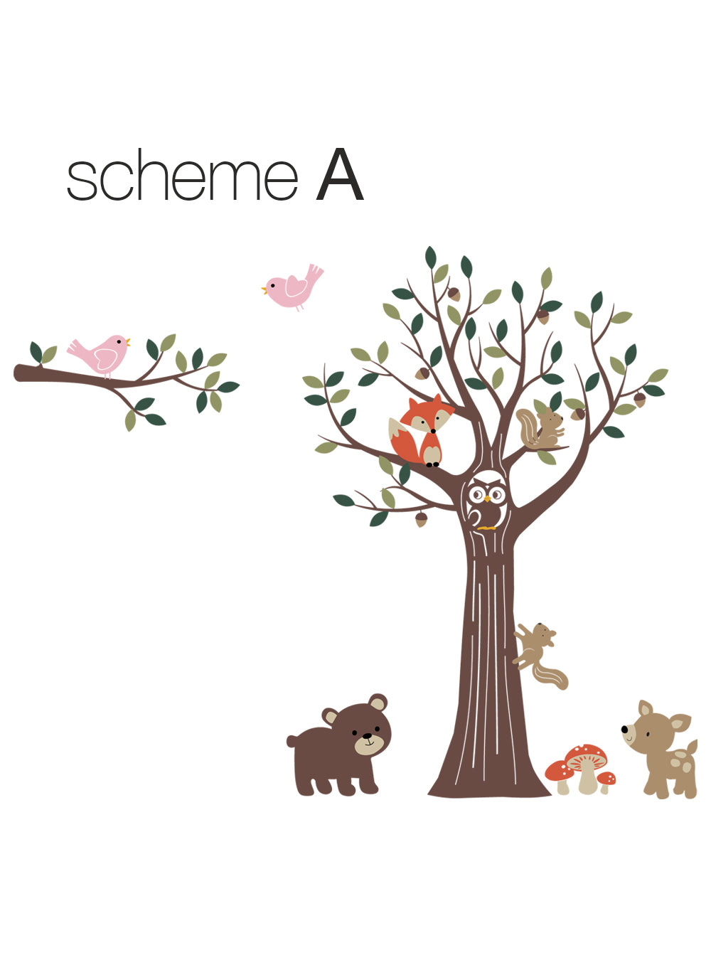 Tree with Forest Friends Wall Decal - Woodland Nursery Decor