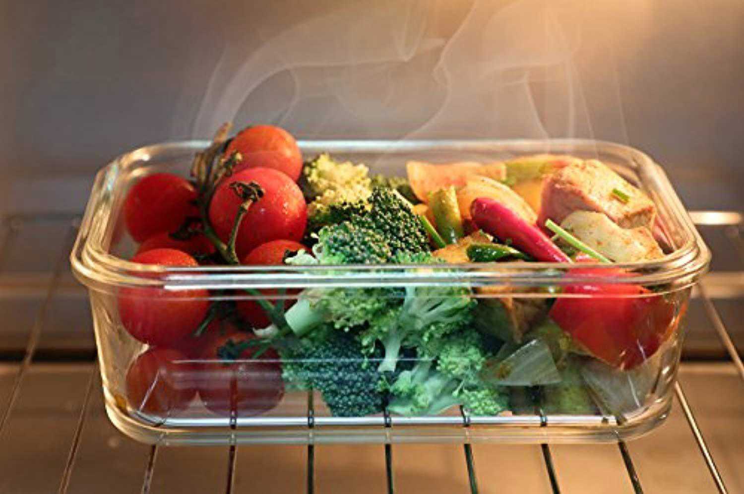 3 Sets 30 oz SIMPLYESTA Glass Food Storage Containers with Smart Snap Locking Lid - Airtight & Leakproof