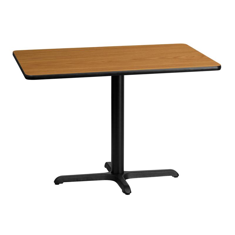 Flash Furniture 30 x 42 Rectangular Natural Laminate Table Top with 22 x 30 Table Height Base