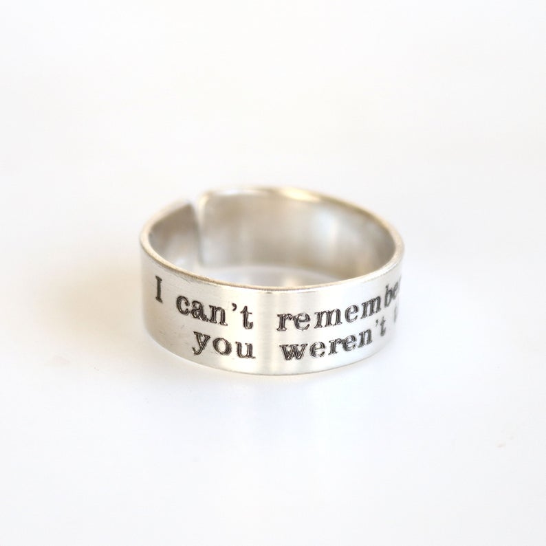 Custom Message Ring - Personalized Fathers Day Gift in Sterling Silver