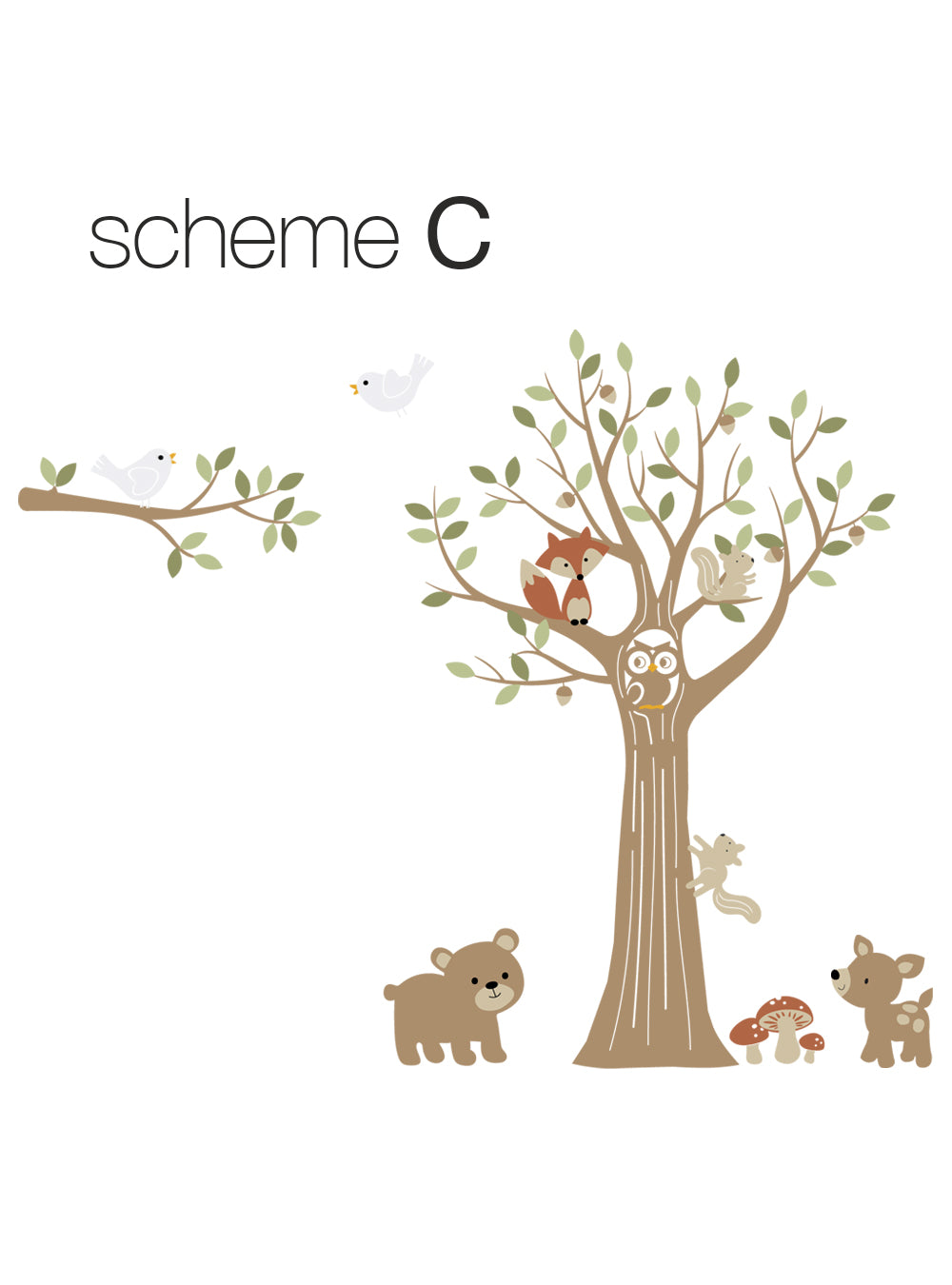 Tree with Forest Friends Wall Decal - Woodland Nursery Decor