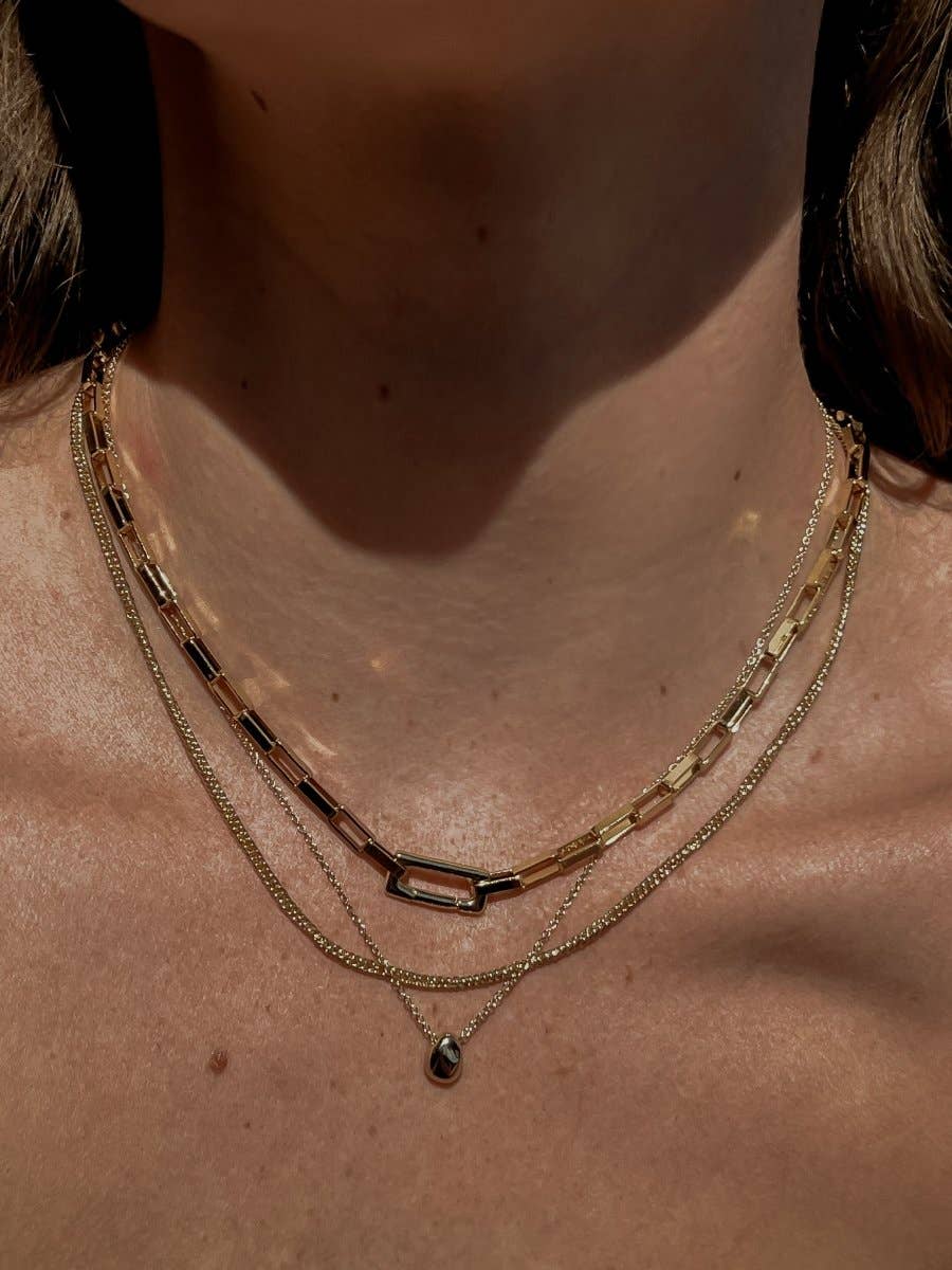 Beck Necklace - 14k Gold Plated Brass Chain with Extender