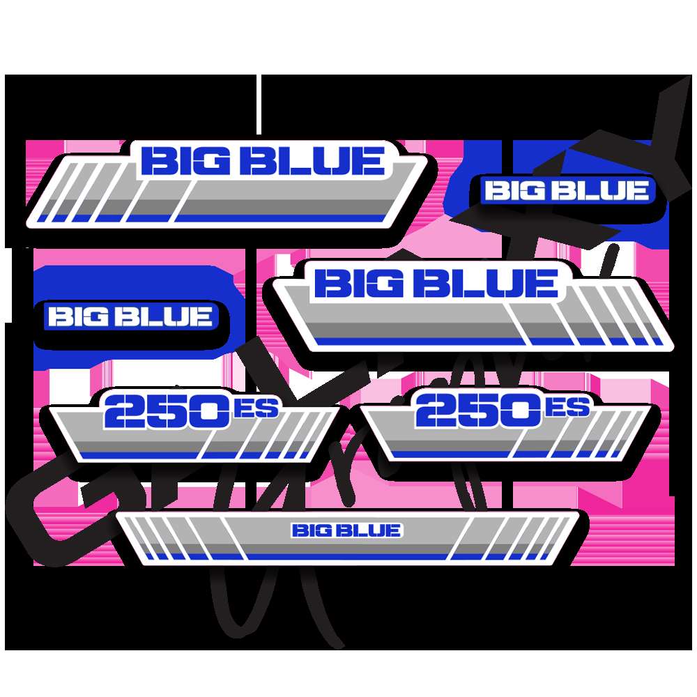 1986 BIG BLUE 250ES ATC Big Red Decal Graphics Kit White