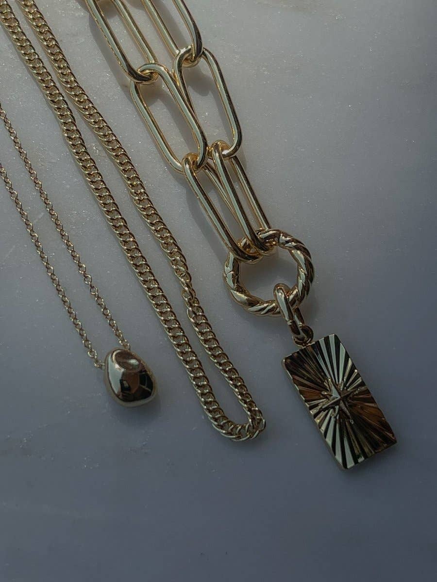 Beck Necklace - 14k Gold Plated Brass Chain with Extender