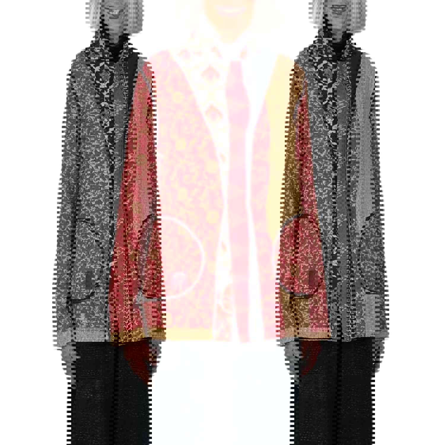 VINTAGE COTTON SIMPLE JACKET - Reversible Stand Collar with Hand Stitching