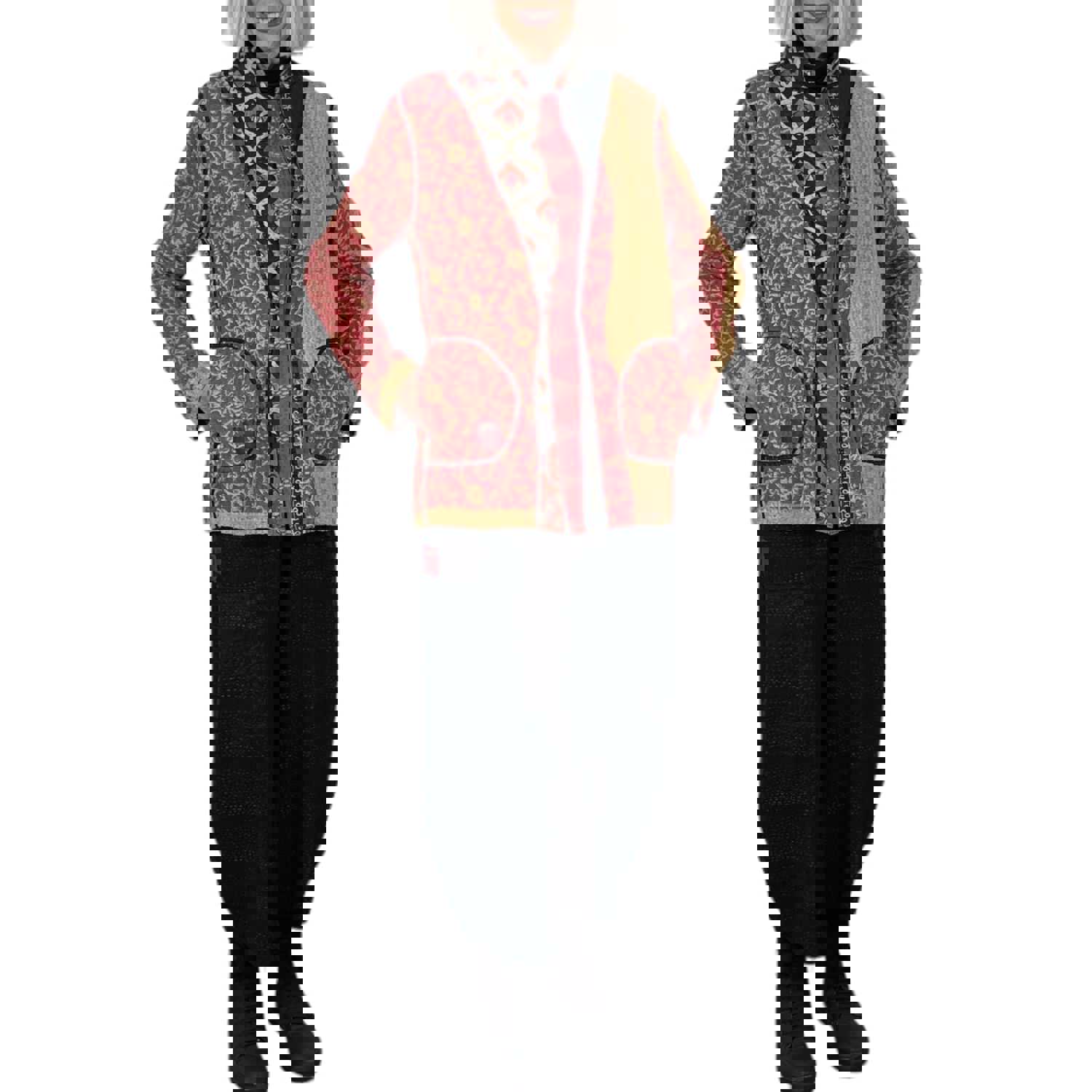 VINTAGE COTTON SIMPLE JACKET - Reversible Stand Collar with Hand Stitching