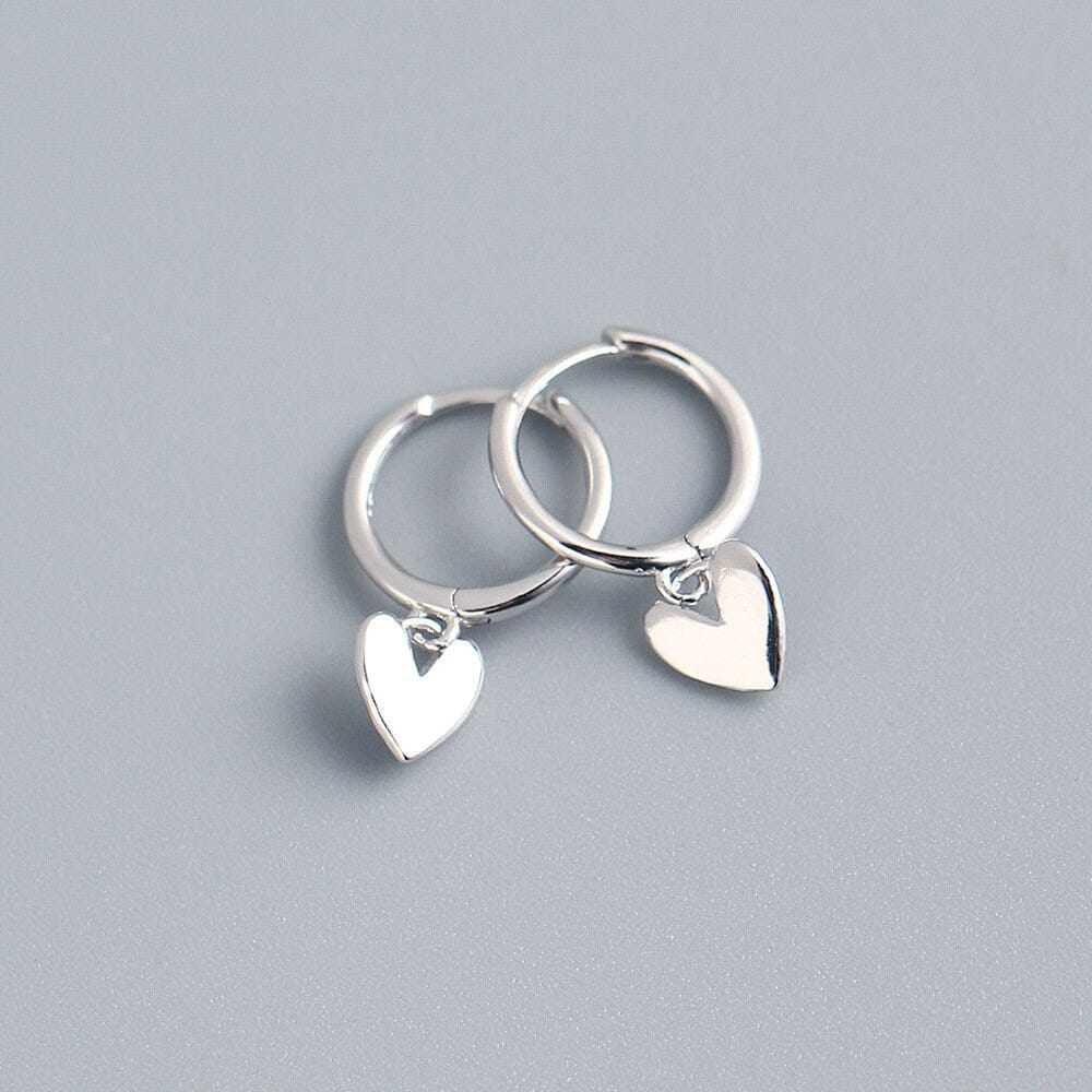 Love Heart Earrings - Minimalist Valentines Gift For Her