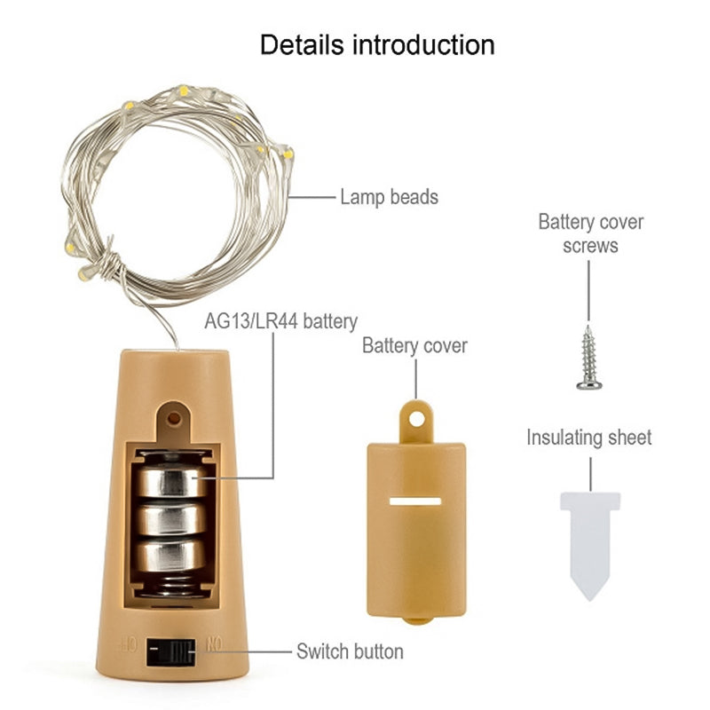 LED Bottle Light Cork Night Light DIY Decor Gift