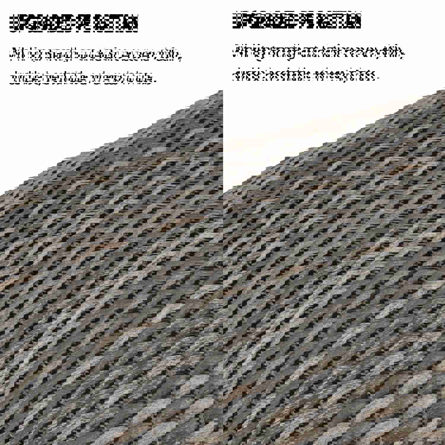 3 Pieces Patio Dining Set Outdoor Aluminum Rectangular Dining Table and Wicker Outdoor Bench