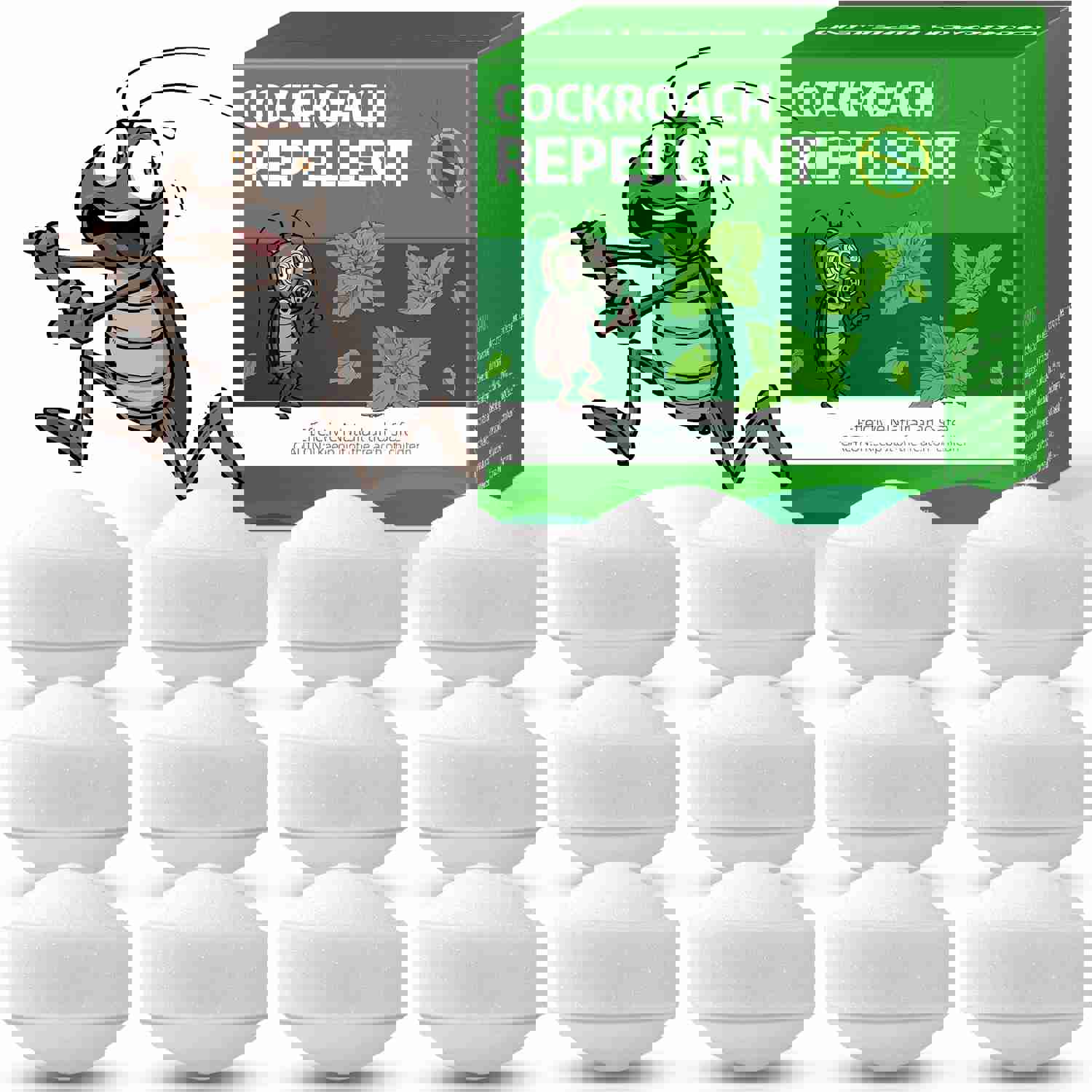 12 Pcs Natural Peppermint Oil Cockroach Repellent for Indoor & Outdoor Use