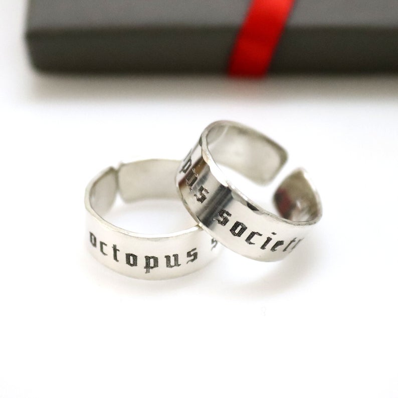 Custom Message Ring - Personalized Fathers Day Gift in Sterling Silver