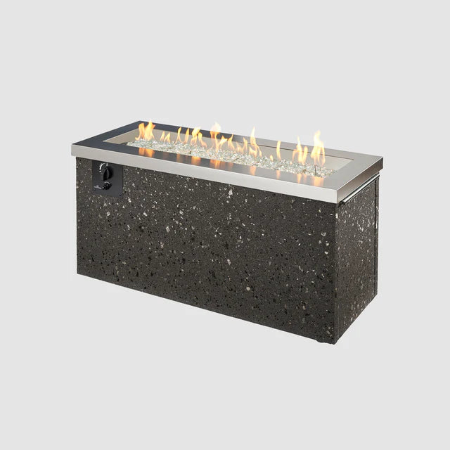 Outdoor Greatroom Company Stainless Steel Key Largo Linear Gas Fire Pit Table with Direct Spark Ignition - Propane Gas