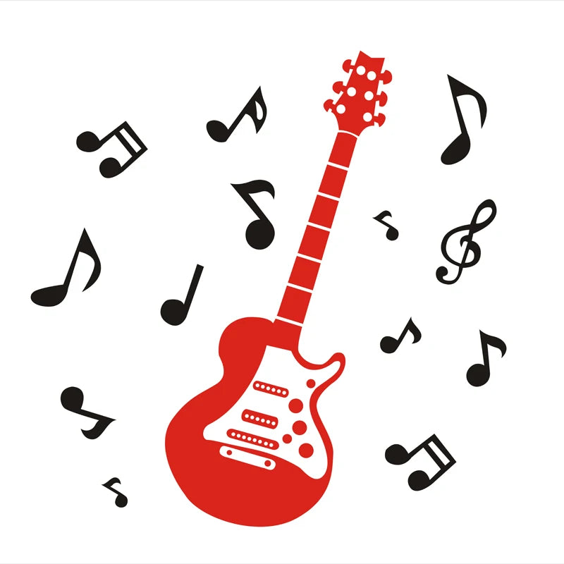 3D Acrylic Guitar Wall Stickers for Music Room, Band Practice, and Home Decor