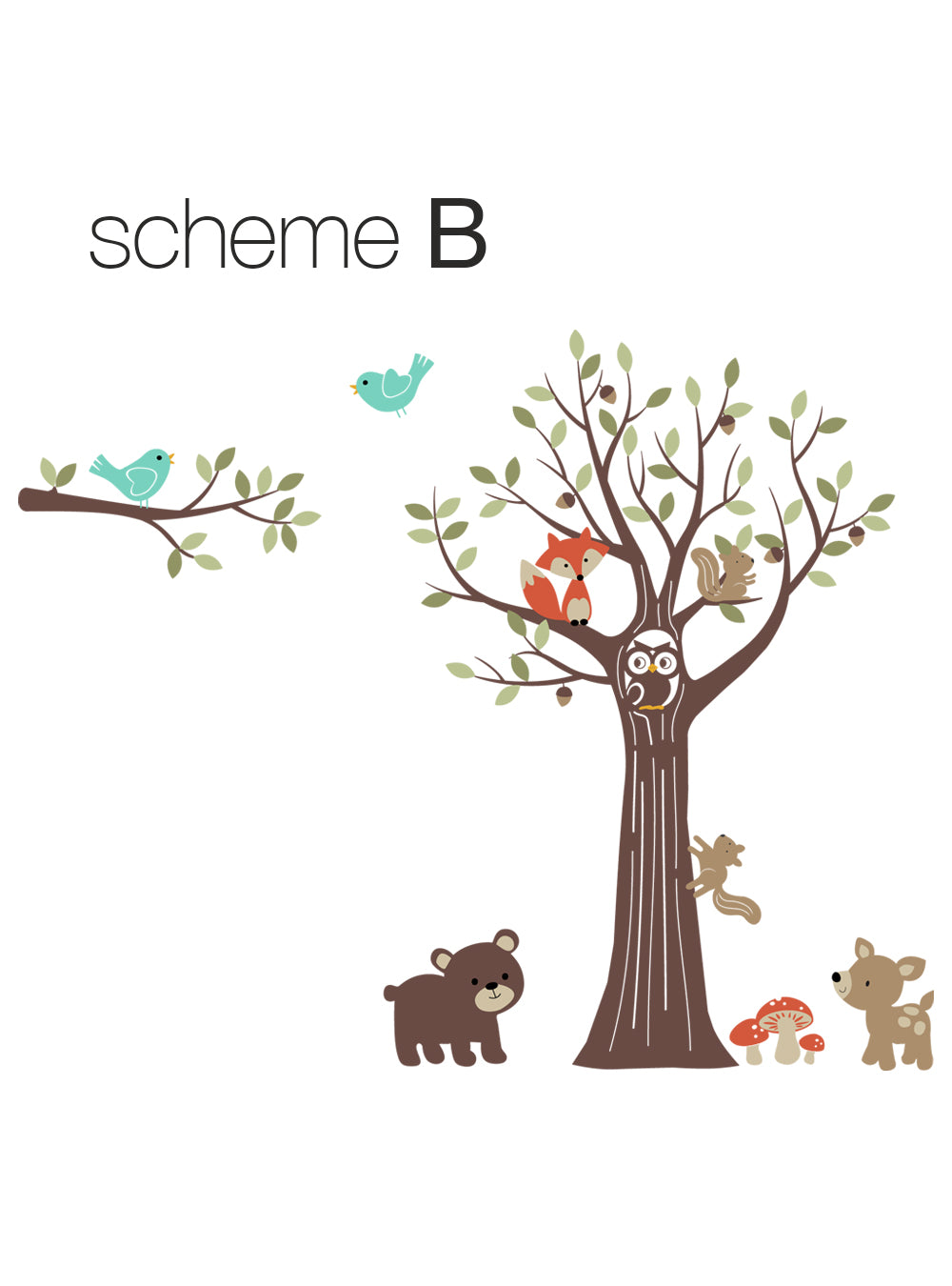 Tree with Forest Friends Wall Decal - Woodland Nursery Decor