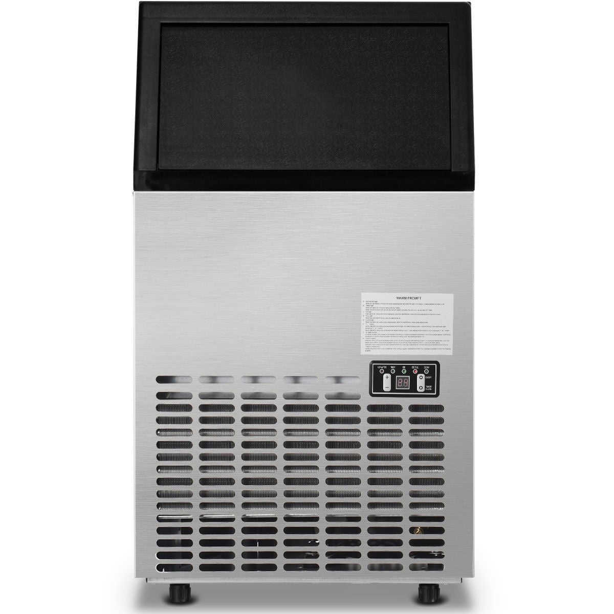 Costzon Commercial Ice Maker, Built-In Stainless Steel, 110LBS/24H, 33LBS Storage (Silver)
