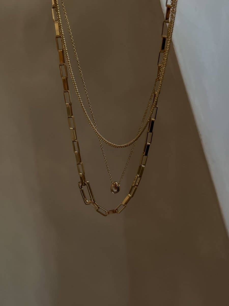 Beck Necklace - 14k Gold Plated Brass Chain with Extender
