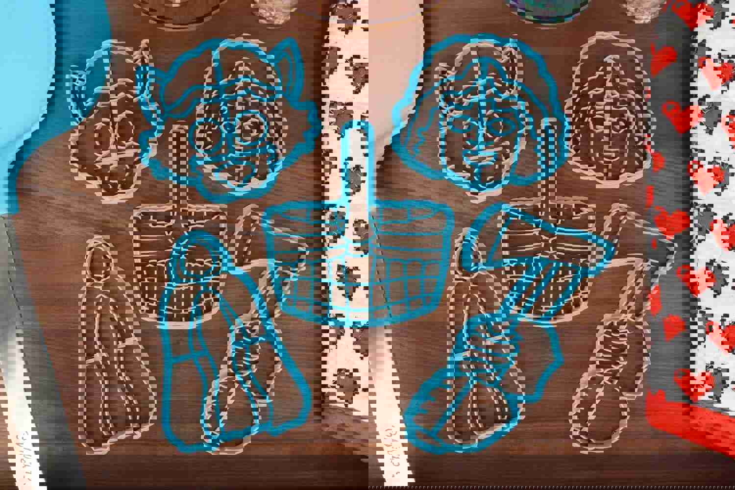 Red Riding Hood Cookie Cutters Set - Food Basket, Grandma Hood, Riding Hood Cloak, Wolf Grandma, Woodsman Axe