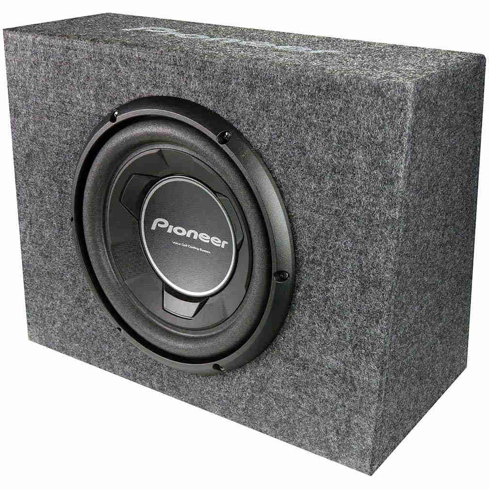 Pioneer TSWX106B 10-Inch Single Passive Loaded Compact Subwoofer Enclosure - 1100W Peak, 4ohm SVC