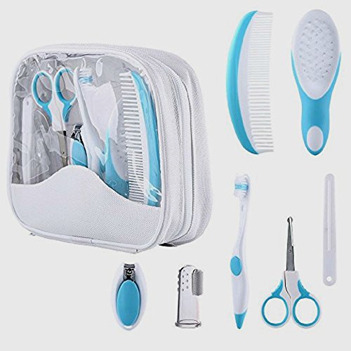 Grooming Baby Kit 7pcs/Set - Safe Hair Comb, Tooth Brush, Nail Clipper, Scissors Healthcare Set for Newborn Toddler Infant