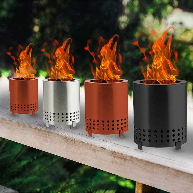 Portable Tabletop Fire Pit for Outdoor Wood Pellet Burning with Stand
