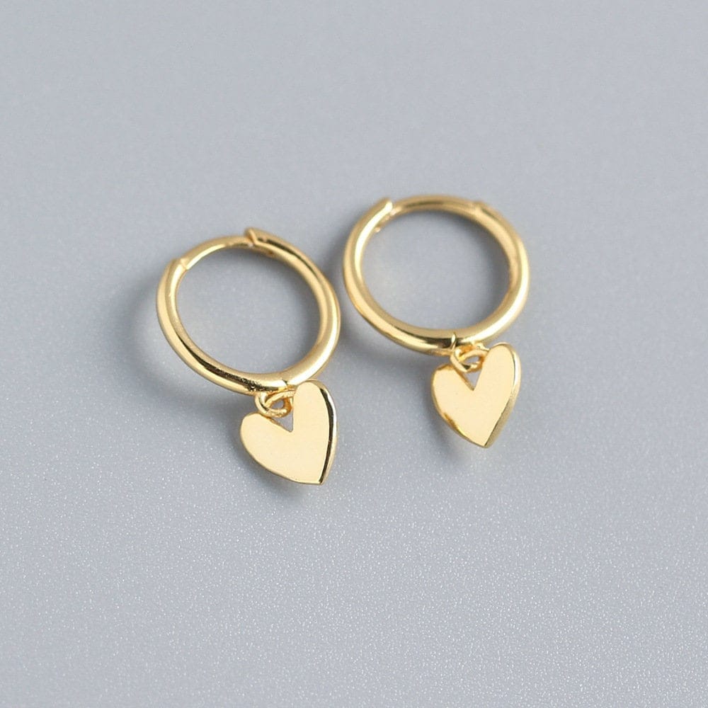 Love Heart Earrings - Minimalist Valentines Gift For Her