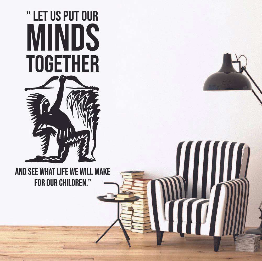 Indian Native American Wall Decal Sticker - Customizable Tribal Quote Art
