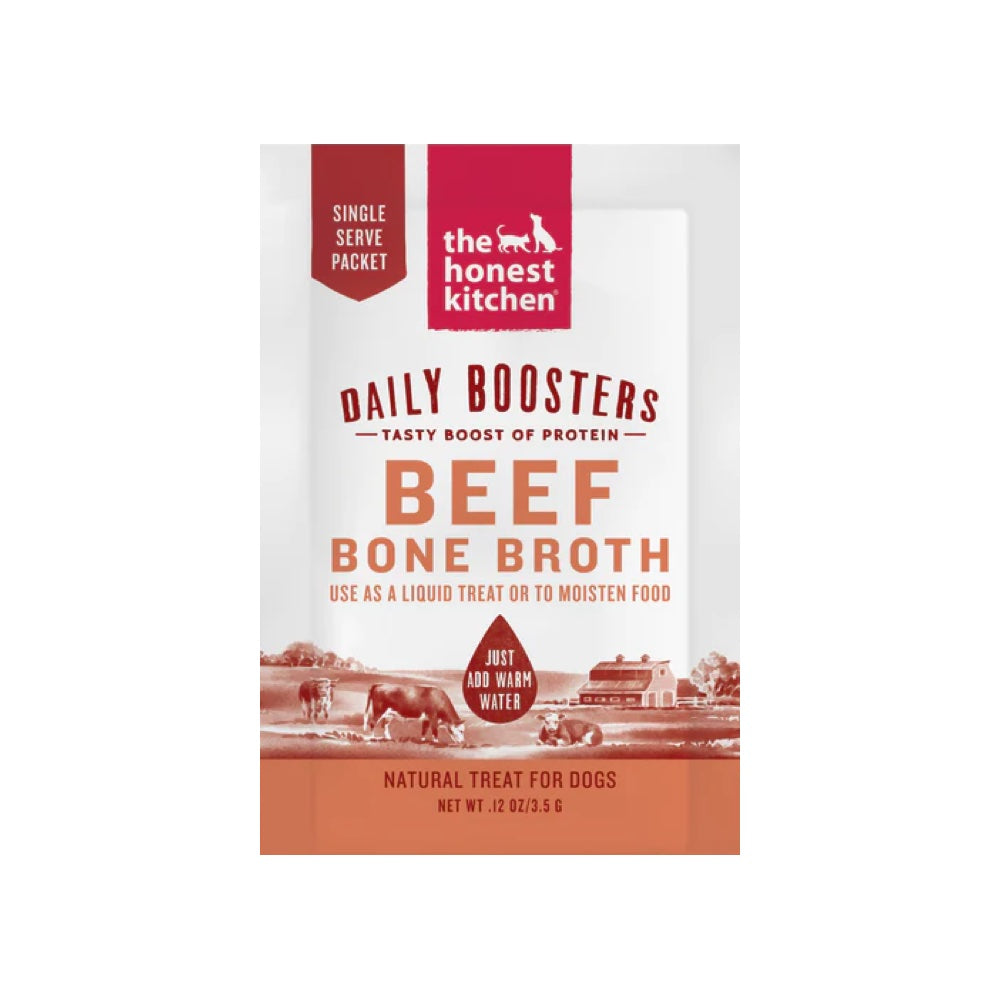 Honest Kitchen Daily Boosters Beef Bone Broth Single Servings for Dogs