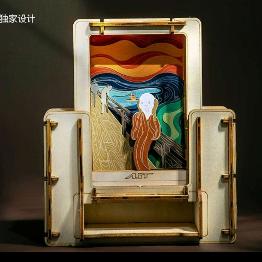 DIY Wooden Jigsaw Puzzle - The Scream Art Frame for Home Decoration & Gift