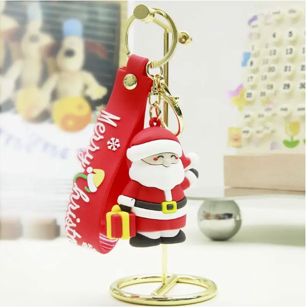 4pcs Christmas Keychain Gift Set - Santa Claus, Reindeer, Snowman Cute Bag Pendants