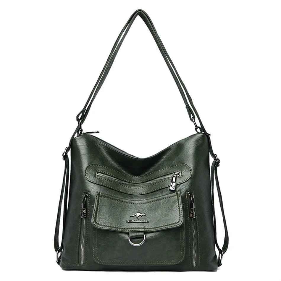 Multifunctional 3 In 1 Cool Backpack For Women - Large Capacity Leather Handbag