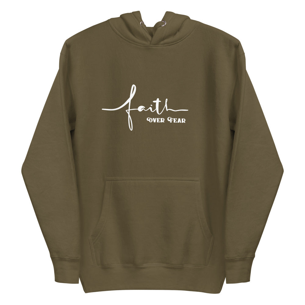 Faith Over Fear Hoodie - Soft Cotton Blend with Pouch Pocket